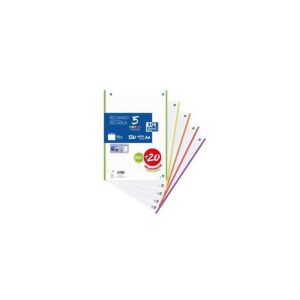 RECAMBIO 5 MULTICOLOR A4 100+20H 90G 4 T. CUAD. 5X5 C.VIVOS