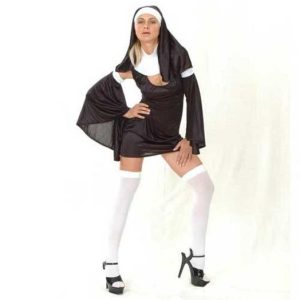 DISFRAZ ADULTA MONJA SEXY TALLA MEDIANA GRANDE