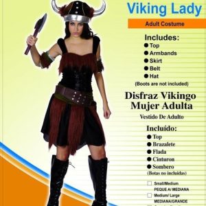 DISFRAZ ADULTA VIKINGA TALLA PEQUEÑA/MEDIANA REF 86527
