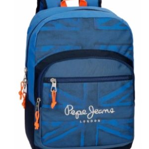 MOCHILA PEPE JEANS LONDON AZUL NARANJA 60923B1