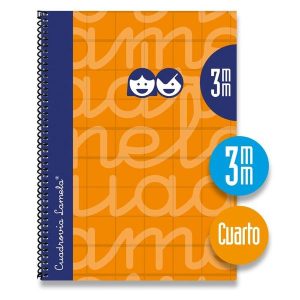 LAMELA A5 ESPIRAL TAPA EXTRADURA CUADROVÍA 3MM 80H 70G