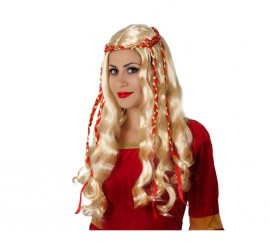 PELUCA MELENA RUBIA CON TRENZAS ATOSA  REF 31803