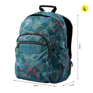 MOCHILA TOTTO ADAPTABLE A CARRO GRIS STICKS ACUARELES CODE:MA04ECO0021-2416N 5DR