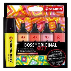 ESTUCHE 5 STABILO BOSS ARTY LINE COLORES CALIDOS