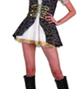 DISFRAZ ADULTA  PIRATA BUCANERA DORADO Y NEGRO TALLA M-L REF 86584