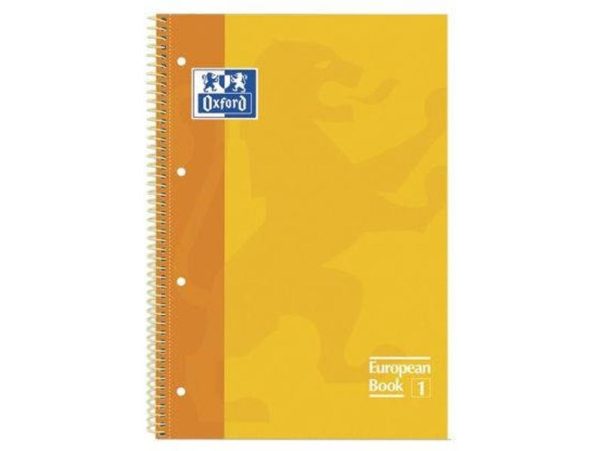 CUAD ESPIRAL A4 80H 90G 5X5 EUROPEAN BOOK 1 OXFORD AMARILLO