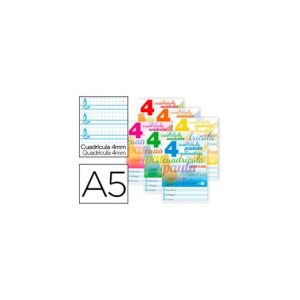 LIDERPAPEL LIBRETA GRAPAS A5 CUADRICULA PAUTADA 4MM 32H 70G