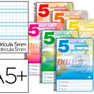 LIDERPAPEL INSPIRE A5 CUADRICULA PAUTADA 5MM 809H 80G TAPA DURA