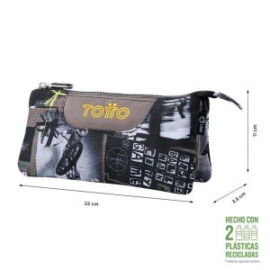 ESTUCHE TOTTO MULTICOLOR BASKI TRES DEPARTAMENTOS MULTIUSO TABLERO CODE:AC52ECO012-2416Z 6CT