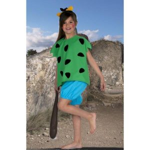 DISFRAZ TROGLODITA VERDE PANTALON AZUL TALLA P 4-6