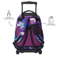 MOCHILA RUEDAS BOMPER RENGLONES GLITTER2511P 5Q6