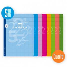 LIBRETA A5 50H 70G CUADROVIA 5MM COLORES SURTIDOS