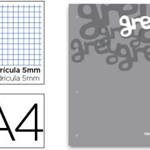 RECAMBIO ENCOLADO A4 LIDERPAPEL 100G GRIS BR06 COD 73781