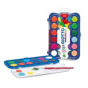 ESTUCHE PLASTICO 24 ACUARELAS GIOTTO COLORES SURTIDOS