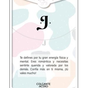 PC22090J COLGANTE DE ACERO PLATEADO LETRA J