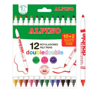 ESTUCHE 10+2 ROTULADORES DOBLE PUNTA FINA/GRUESA ALPINO