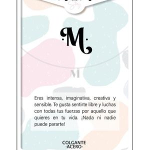 PC22090M COLGANTE DE ACERO PLATEADO LETRA M
